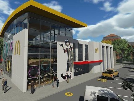 McDonalds Concrete Services FL (6875 W Sand Lake Rd, Orlando, FL 32819-) World's largest Mcdonalds in Orlando, FL. This building it's a two story masonry restaurant with an arcade on the second floor.