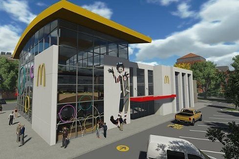 McDonalds Concrete Services FL (6875 W Sand Lake Rd, Orlando, FL 32819-) World's largest Mcdonalds in Orlando, FL. This building it's a two story masonry restaurant with an arcade on the second floor.
